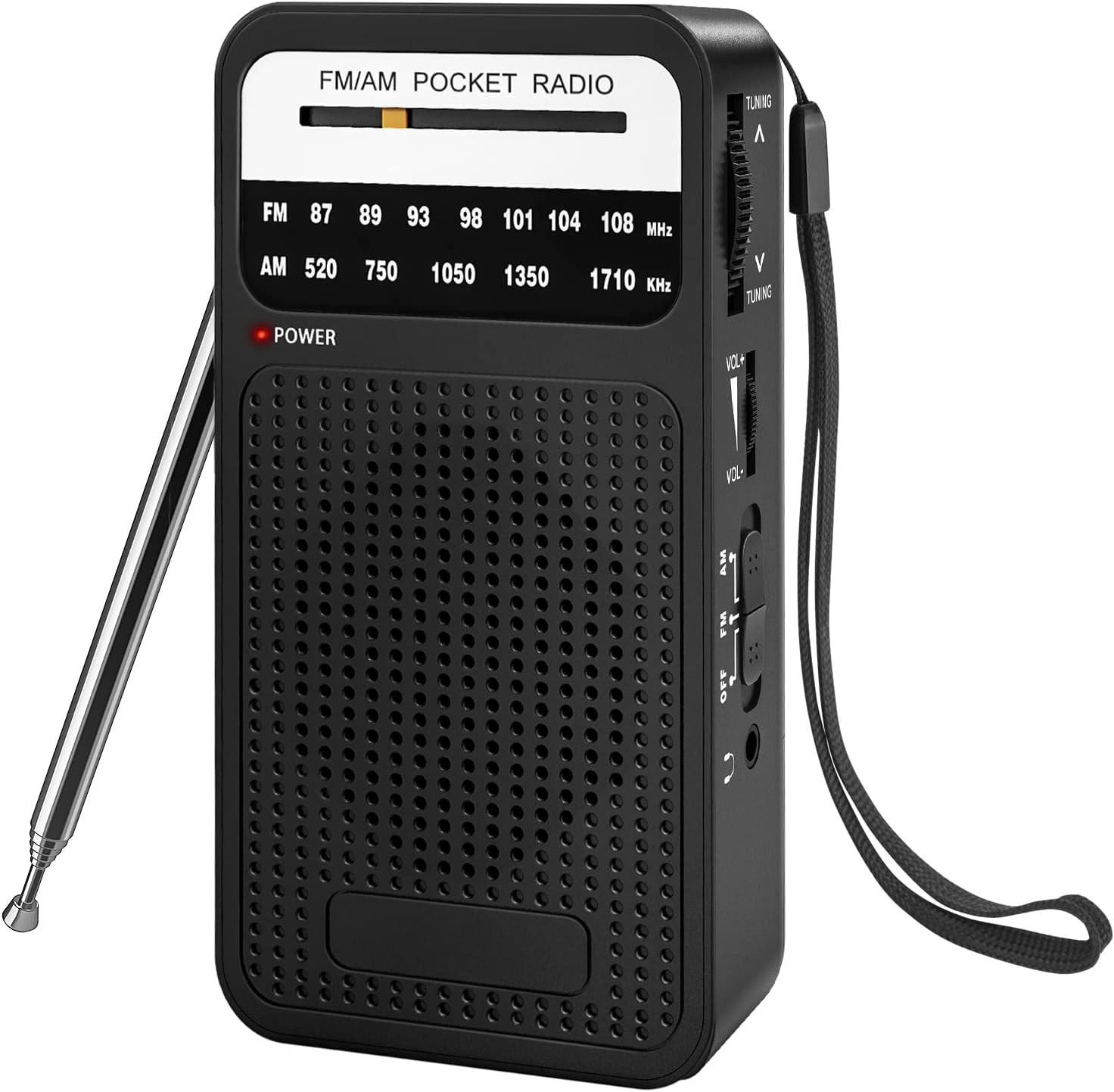 RADIO – FM/AM – Lautsprecher-/Kopfhöreranschluss – Schwarz - Schwarz, Kunststoff (13/7.2/3.1cm) - DCA