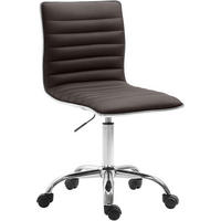 HOCKER Lederlook braun - Chromfarben/Braun, Textil/Metall (42/80/52cm) - CLP
