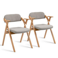 KLAPPSTUHL-SET 2-teilig Grau mit Armlehnen und Polsterung - Grau, Holz (60/79/52.5cm) - MIVRAY