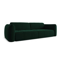 4-SITZER-SOFA Samt Stoff Grün - Dunkelgrün/Schwarz, Kunststoff/Textil (250/74/105cm) - Makamii