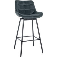 BARHOCKER Samt Dunkelgrau - Dunkelgrau/Schwarz, Textil/Metall (49/105/56cm) - CLP