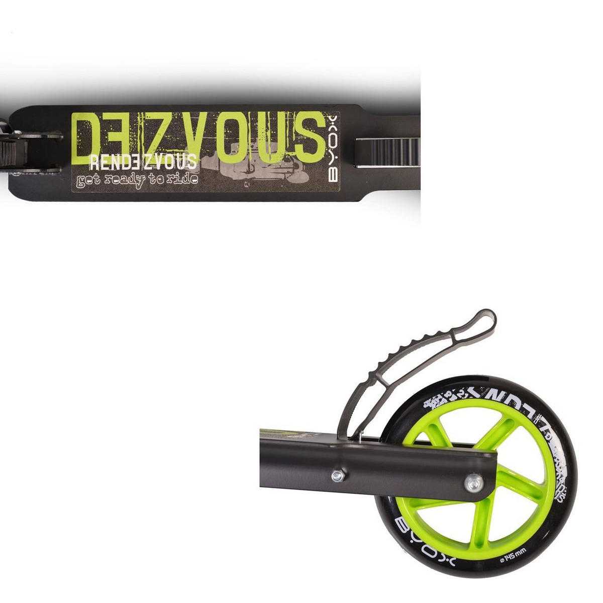KINDERROLLER Rendevous grün Höhe einstellbar, klappbar, PU-Räder, ABEC-7 - Grün, Metall (90/31.5/74cm)