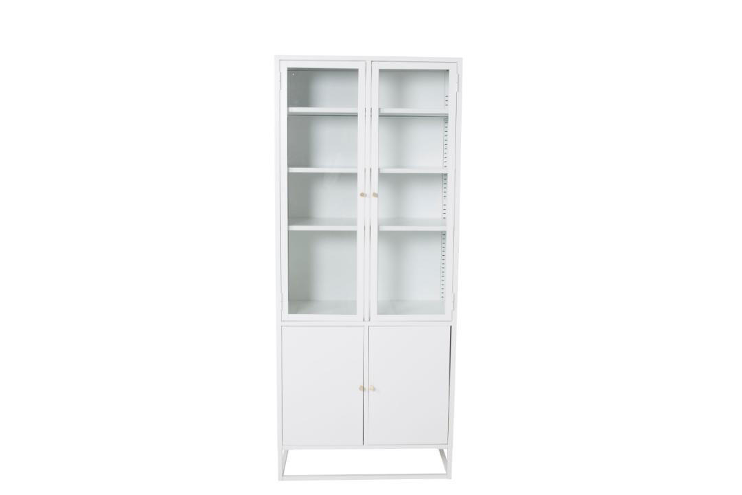 VITRINENSCHRANK, Bakal, Weiß, Stahl, 80 x 41 x 190 cm - Weiß, Metall (80/190/41cm) - ebuy24