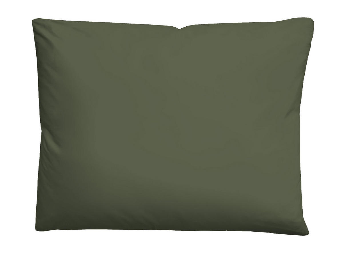 BETTWÄSCHE-GARNITUR Linon UNI fichte, 140x200 cm + 70x90 cm - Dunkelgrün, Textil (140/200cm) - biberna