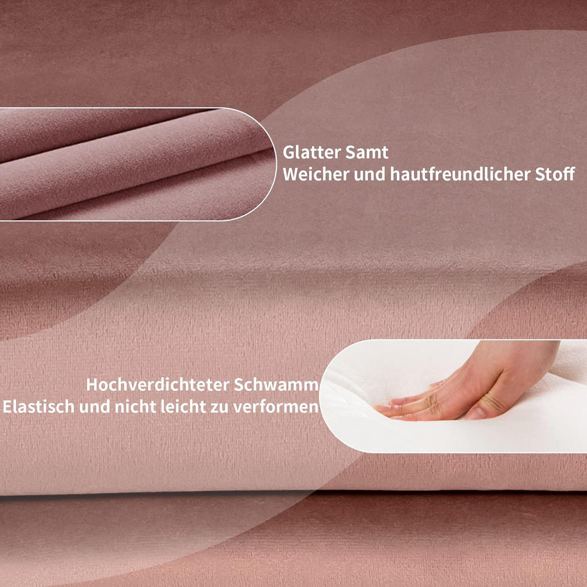 ESSZIMMERSTUHL Samt Drehsessel Pink - Pink, Metall (52/86/61cm) - COSTWAY