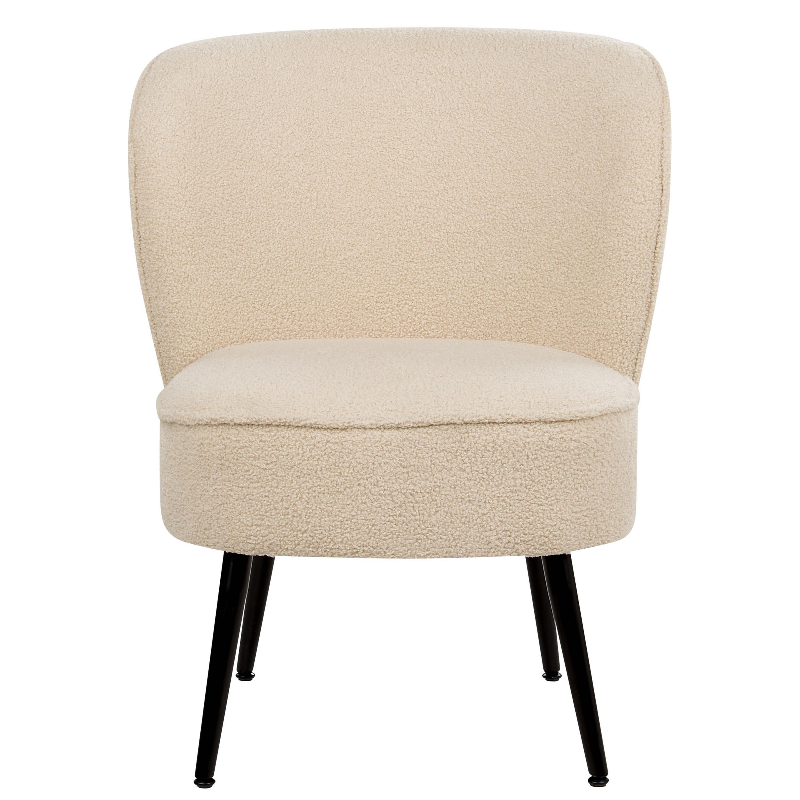 SESSEL Bouclé Helles Beige Voss - Beige/Schwarz, Textil (60/76/52cm) - Beliani