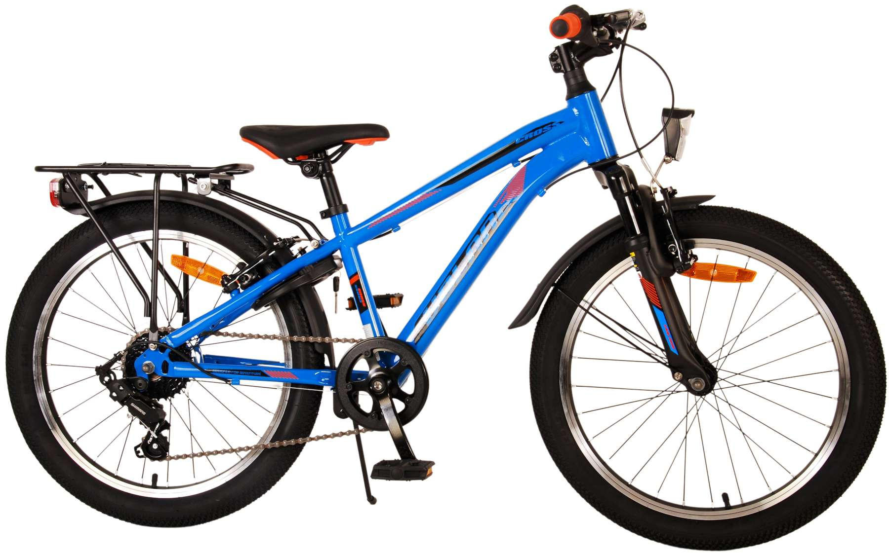 KINDERFAHRRAD Cross - Jungen - 20 Zoll - Rücktritt + Handbremse - 6 Gänge - Blau - Blau, Metall (55cm) - TPFSports