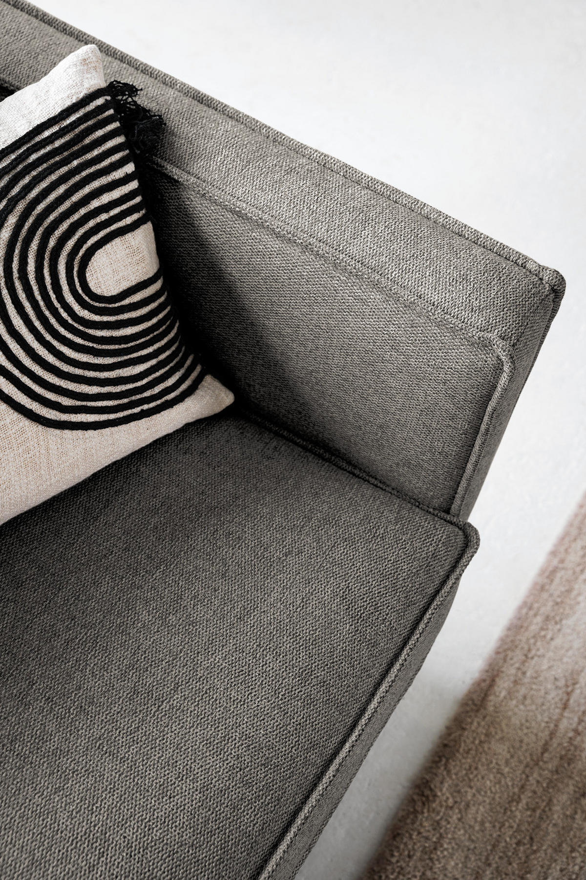 XL SESSEL - Dunkelgrau/Schwarz, Wellpappe/Textil (117/81/96cm) - home24