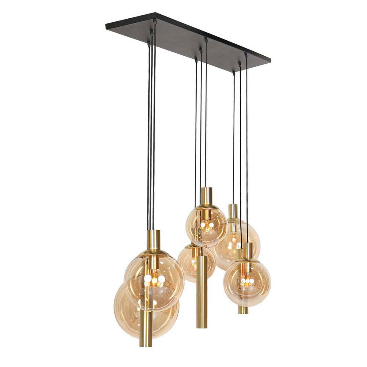 LED HÄNGELEUCHTE Metall Messing Glas - Messingfarben, Glas (140/55/150cm)
