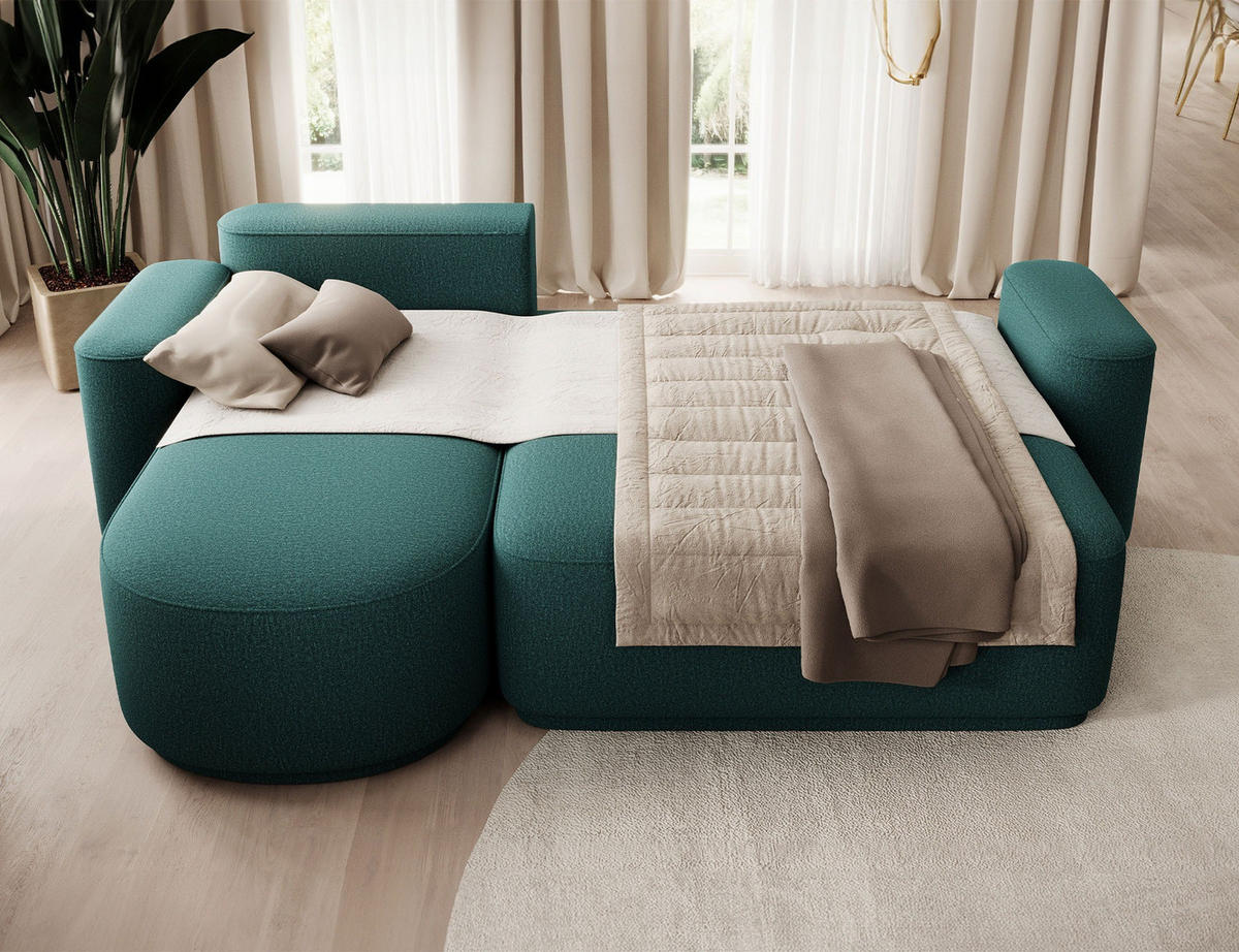 ECKSOFA RUMA - Dunkelgrün (Enjoy 35) - Dunkelgrün, Holzwerkstoff (285/180cm) - Möblo