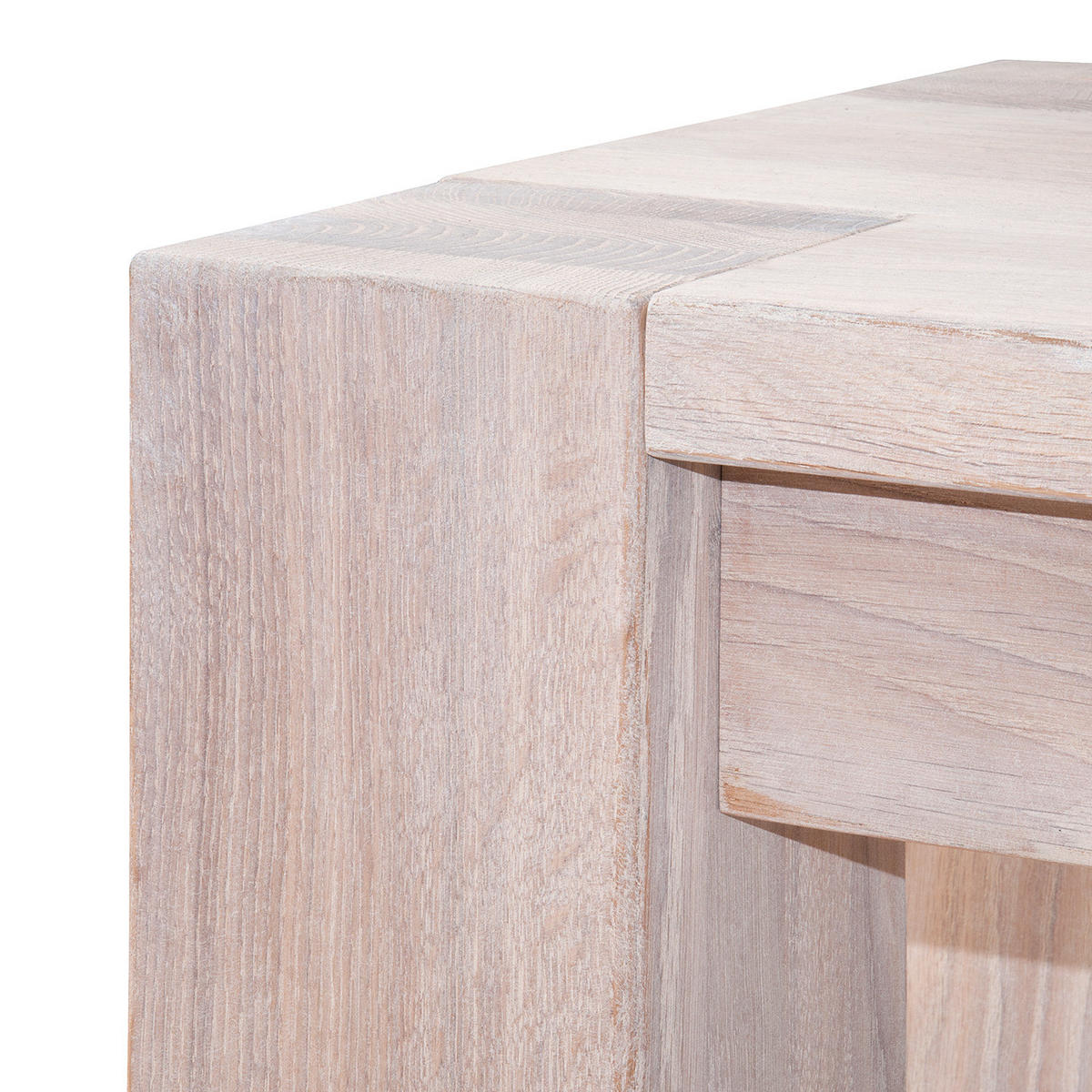 ESSTISCH - Eiche massiv - Eichefarben, Holz (205/45/39cm) - home24