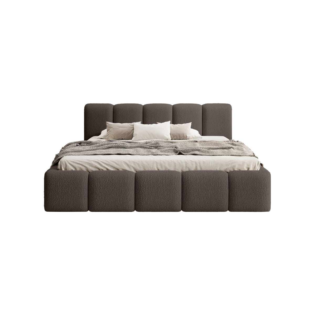 POLSTERBETT MOTSERRAT 120x200 cm, Braun - Braun, Textil (200/120cm) - Fedve