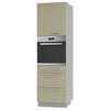 BACKOFEN-HOCHSCHRANK Kvantum D14/RU/3M Vanille Matt / Grau Matt 60 / 59 / 207cm - Creme/Grau, Holz/Holzwerkstoff (60/207/59cm) - Feldmann-Wohnen