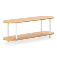 ELEMENT TV Montana cu 2 rafturi, aspect de stejar/alb - culoare lemn stejar, compozit lemnos (130/45/38cm) - VS Venta-stock