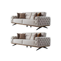 SITZGARNITUR Cuba Creme Stellvariante:3+3 - Creme, Holz (230/85/100cm) - Villa Möbel