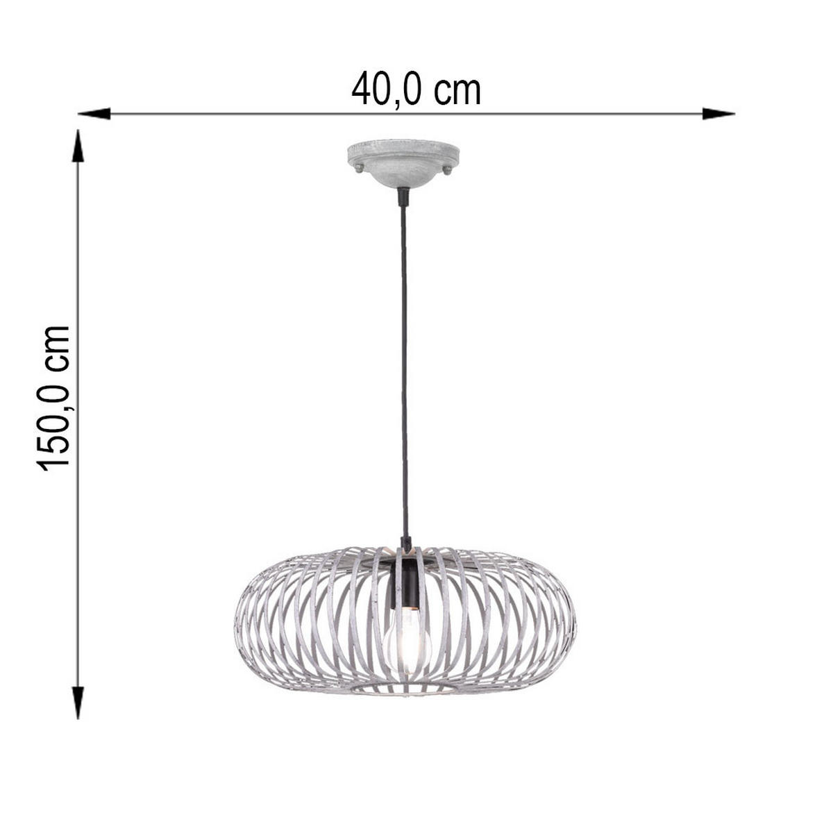 LED HÄNGELEUCHTE Johann Silber - Silberfarben, Metall (40/11.2/150cm)