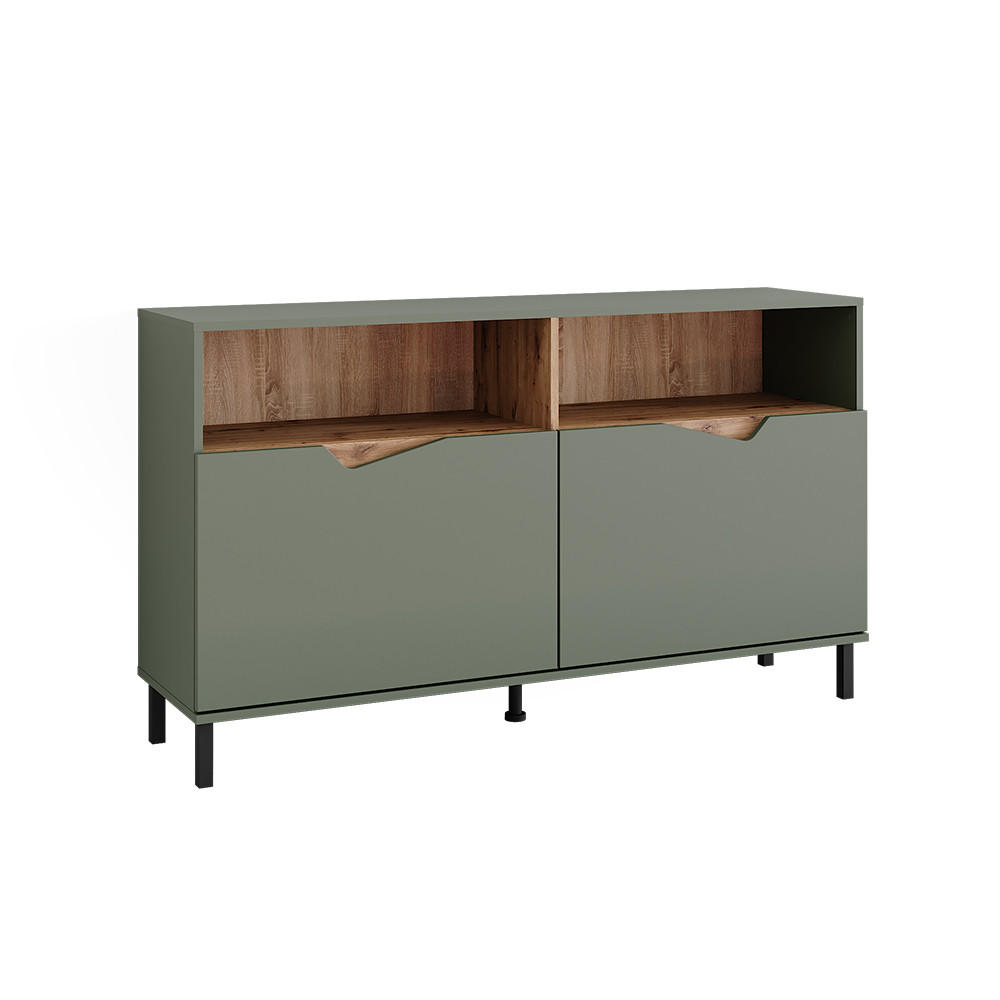 Vicco Kommode Grün, Eiche Artisan 140x81.3x38 cm