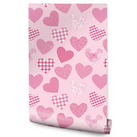 VLIESTAPETE Gemusterte Herzen – Rosa – 50x1000 cm - Rosa, Papier (50/1000cm) - Muralo