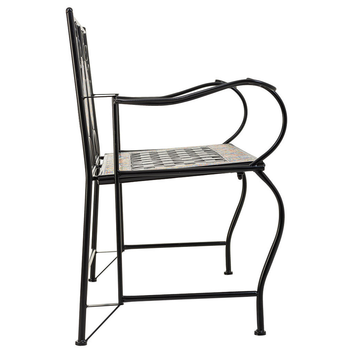 BANK, schwarz, 110x50x88cm - Schwarz, Metall (110/88/50cm) - Wanderlust