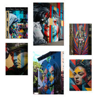 POSTER Set Mit 6 Graffiti Straßenkunst Nirvana Jopplin Frida Presley A3 & A4 Rahmenlos - Klar, Papier (29/3cm) - Nacnic