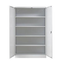 STAHLSCHRANK Bee mit 7 verzinkte Fachböden 195x120x50 cm Korpusfarbe Lichtgrau Frontfarbe Lichtgrau - Hellgrau, Metall (120/195/50cm)