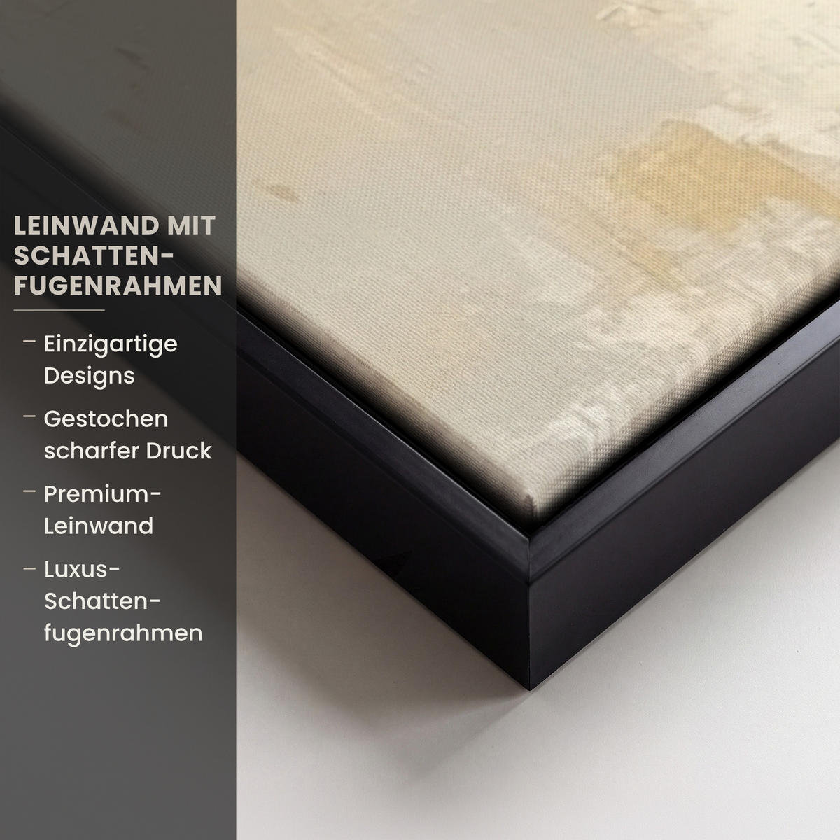 LEINWAND Bilder mit Rahmen - Hase - Ohren - Braun - 90x90 - Beige, Textil (90/90cm) - MuchoWow