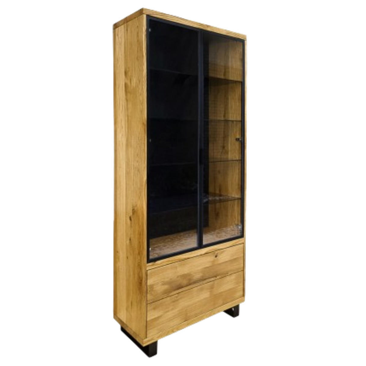 VITRINE mit Schubladen ins Wohnzimmer DELIO - Eichefarben, Holz (90/220/45cm) - Rawood Furniture