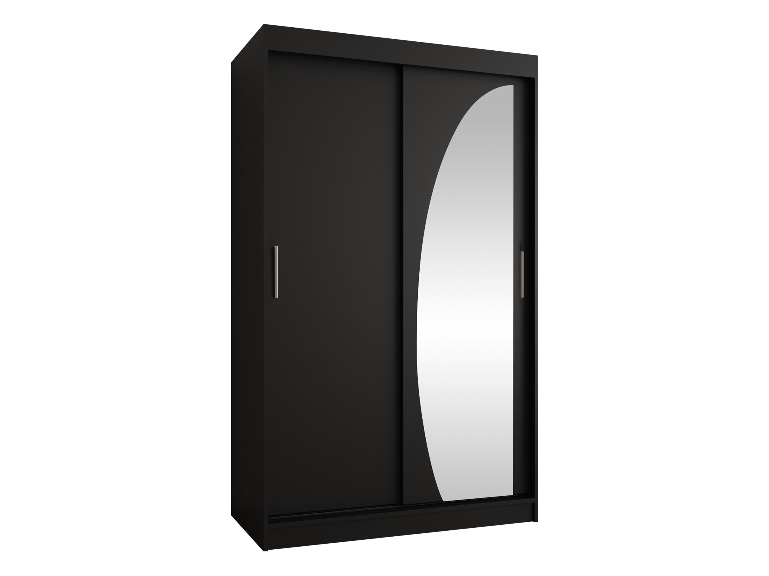SCHWEBETÜRENSCHRANK Wika 120 cm - Silberfarben/Schwarz, Holzwerkstoff/Kunststoff (120/200/62cm) - MIRJAN24