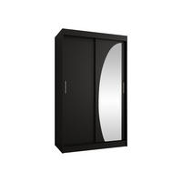 SCHWEBETÜRENSCHRANK Wika 120 cm mit Schubladen - Silberfarben/Schwarz, Holzwerkstoff/Kunststoff (120/200/62cm) - MIRJAN24