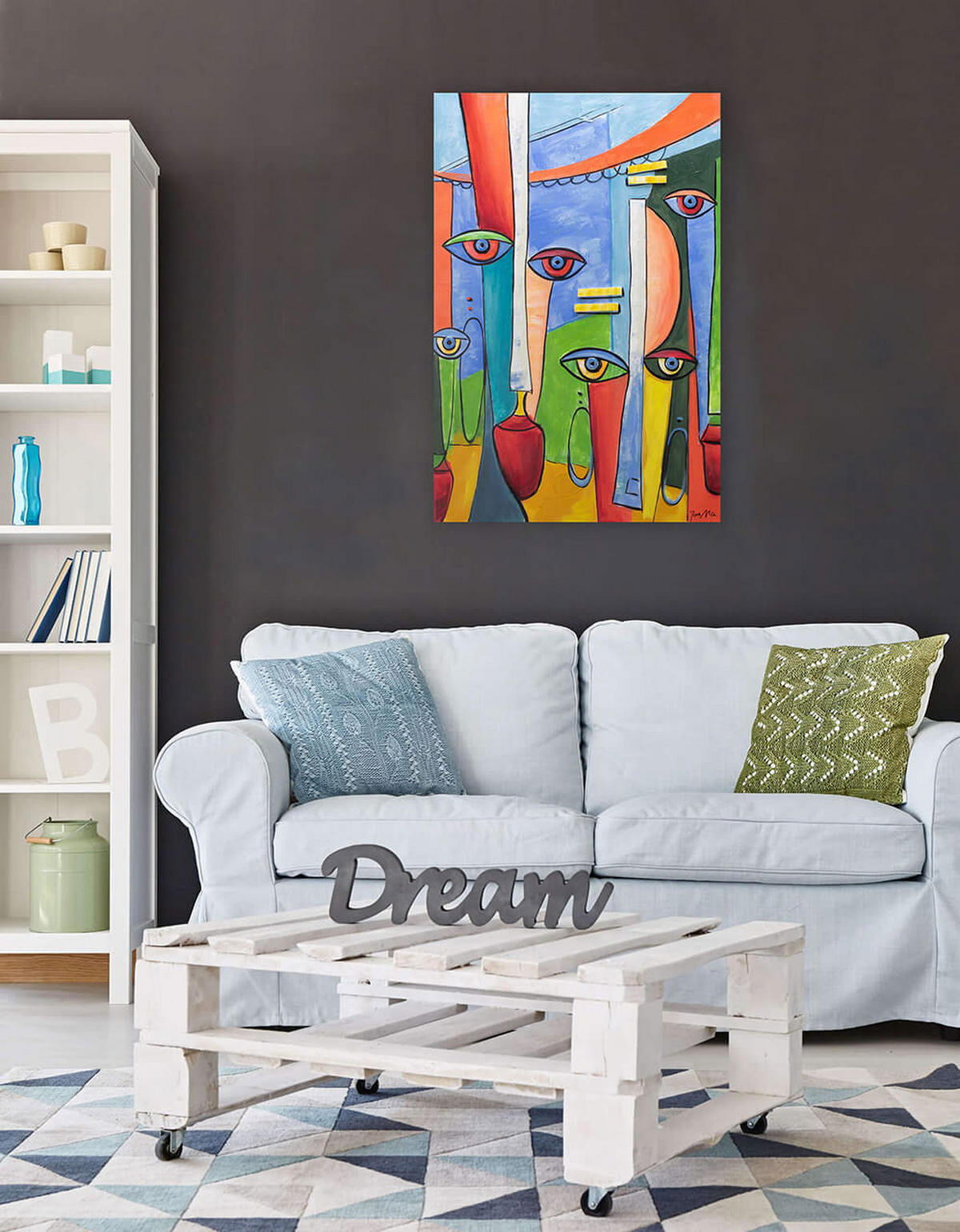 ACRYLBILD HANDGEMALT 60/90 cm - Multicolor, Holz/Textil (60/90cm) - KUNSTLOFT