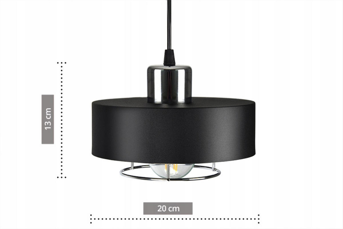PENDELLEUCHTE EDISON - Silberfarben/Schwarz, Metall (42/42/70cm) - kiki design