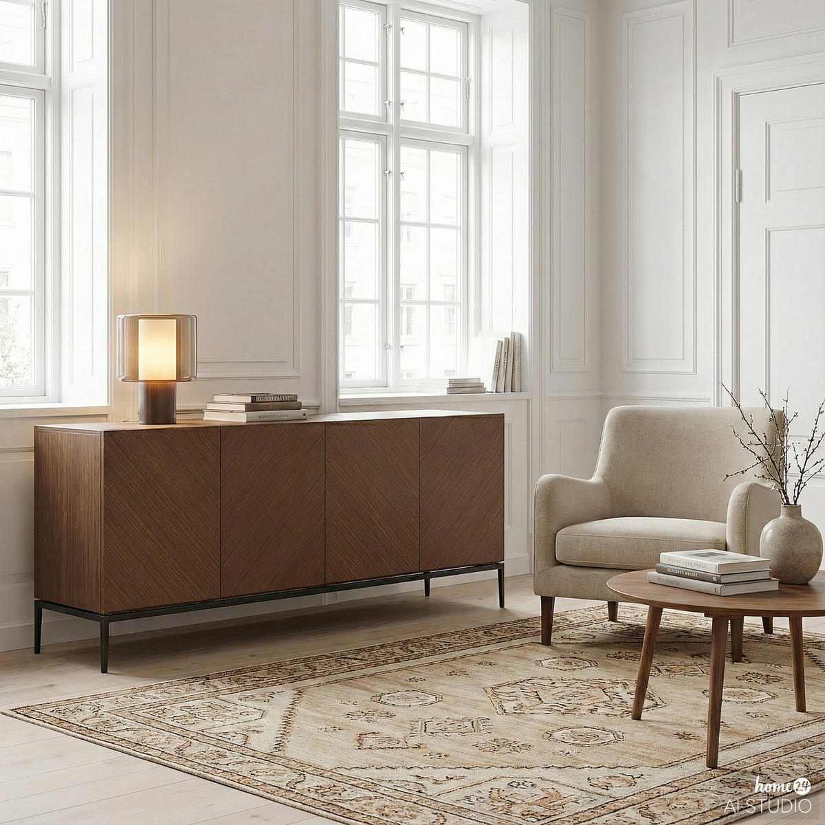 SIDEBOARD - Holzwerkstoff / Metall - Walnussfarben, Holzwerkstoff/Metall (180/75/40cm) - home24