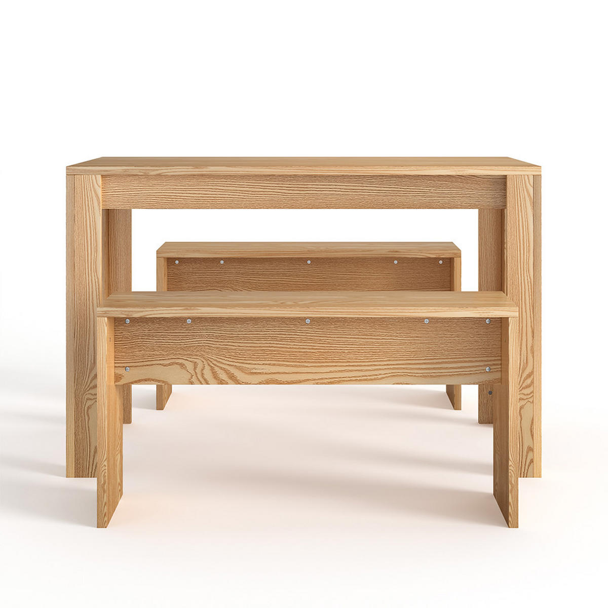 ESSGRUPPE 3-TLG. Platzsparend Spanplatte Naturfarben - Naturfarben, Holzwerkstoff (110/72/55cm) - Livingandhome