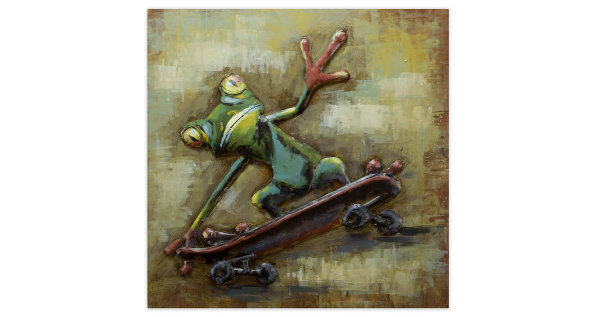 METALLBILD Grün 80/80 cm - Beige/Grün, Metall (4.6/80cm) - KUNSTLOFT