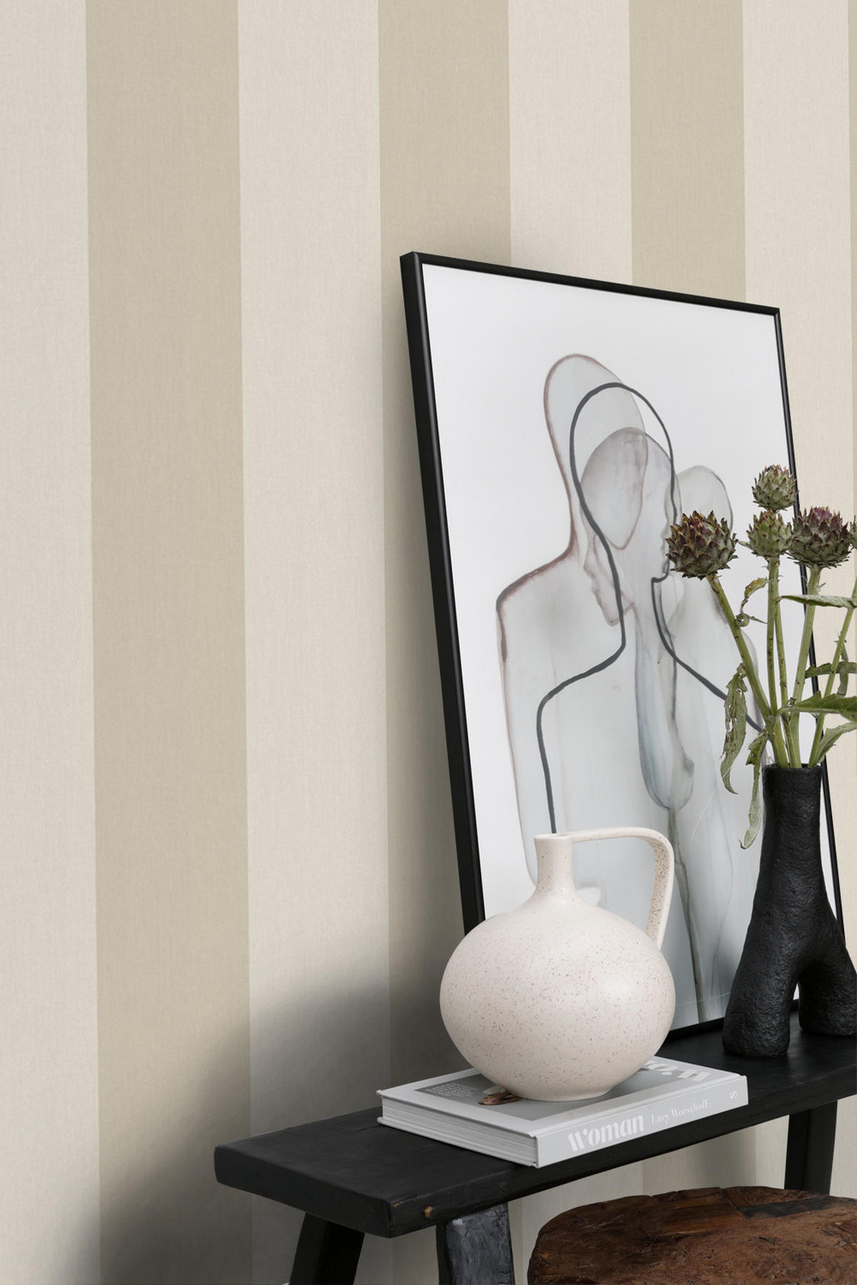 TAPETE Streifen 53 cm x 10.05 m - Beige, Papier (53/1000cm) - Origin Wallcoverings