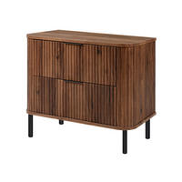 BADEZIMMERSCHRANK : Farbe Eiche-Nussbaum, Griff schwarz, Füße schwarz, 80 x 41,5 x 66,7 cm - Schwarz/Braun, Holzwerkstoff (80/66.7/41.5cm) - 3XE LIVING