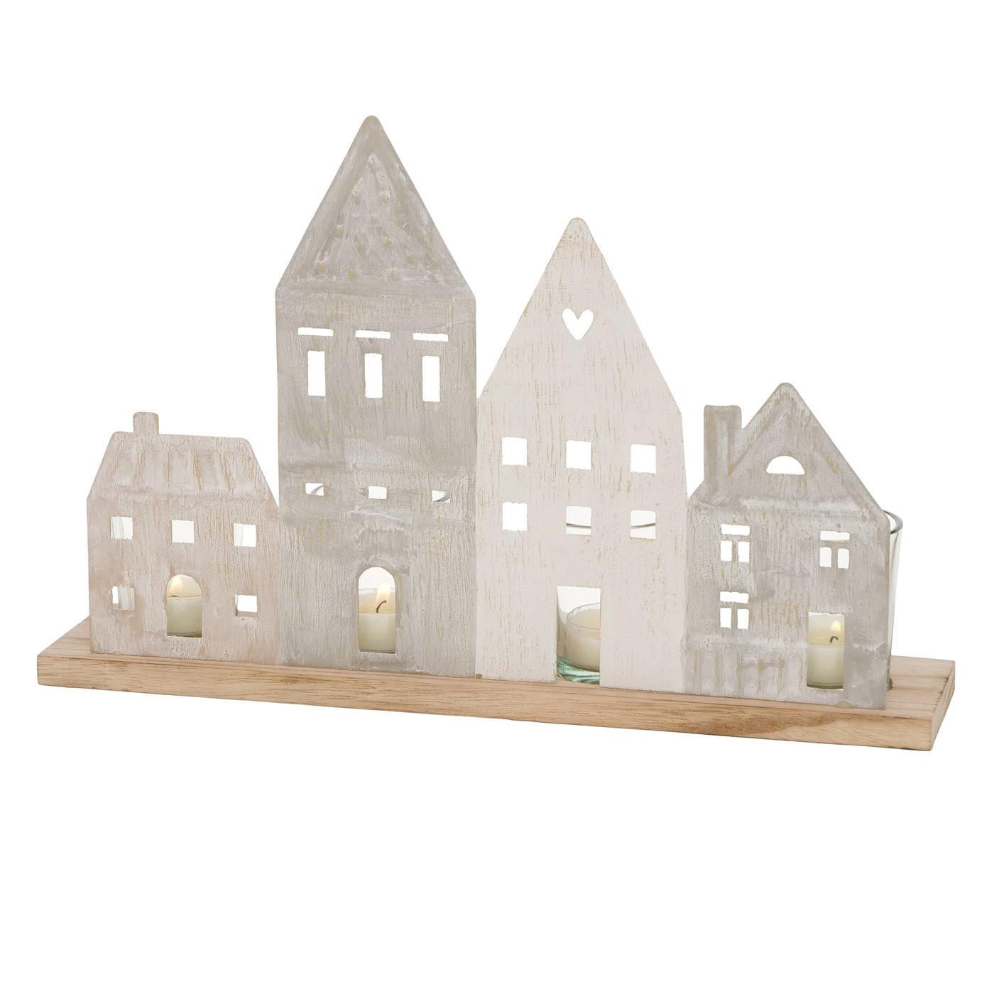 TEELICHTHALTER NORDY 24/36 cm - Beige, Holz (8/24/36cm) - Boltze Home
