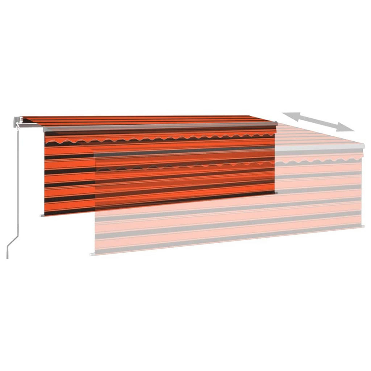 MARKISE Manuell Einziehbar mit Rollo 4x3 m Orange - Multicolor, Metall (400/300/400cm) - furnicato