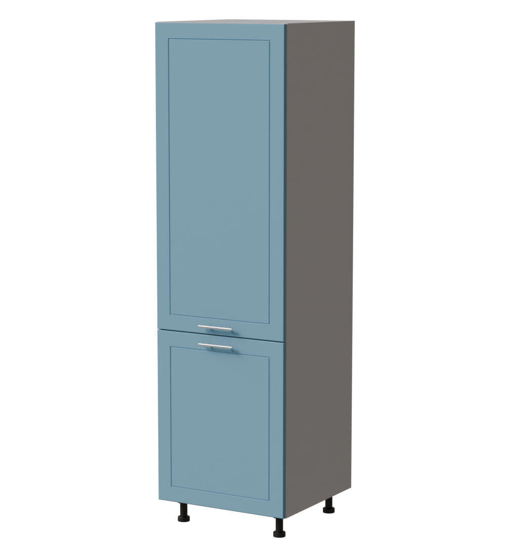 Feldmann-Wohnen Vorratsschrank Blau, Grau 60x207x59 cm