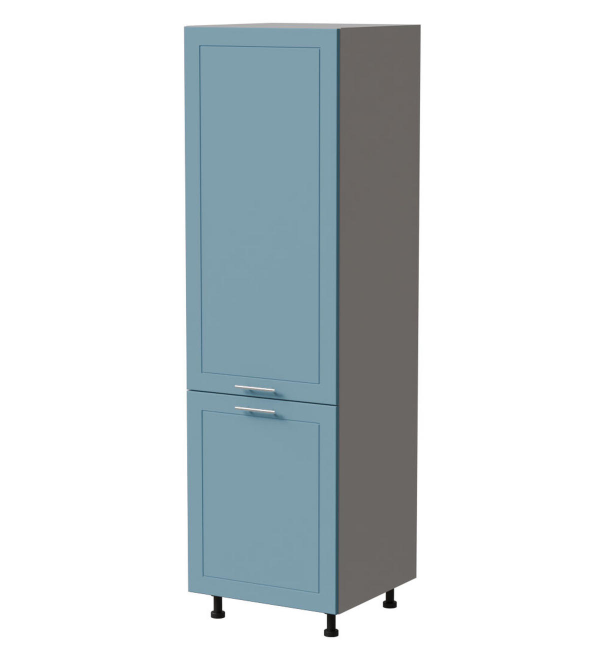 VORRATSSCHRANK Bari D14/DP/60/207 Grau / RAL 5024 pastellblau 60 / 59 / 207cm - Blau/Grau, Holz/Holzwerkstoff (60/207/59cm) - Feldmann-Wohnen