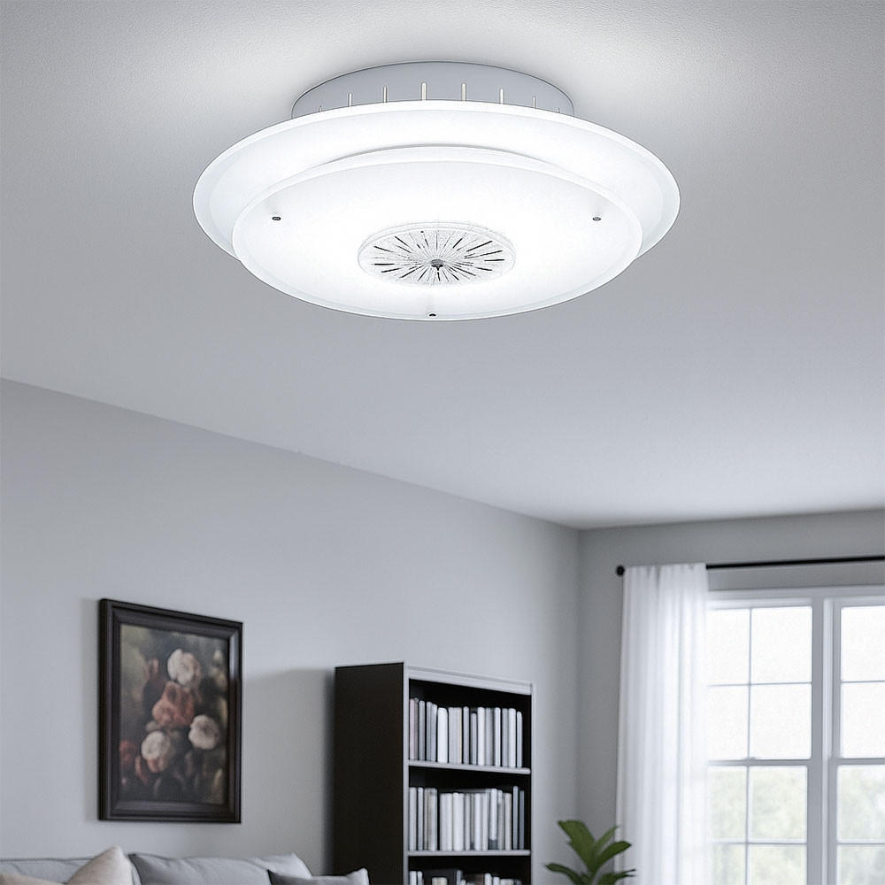 DECKENLEUCHTE Kristallglas Klar Runde Form - Klar, Glas (33/33/8.5cm) - Esto