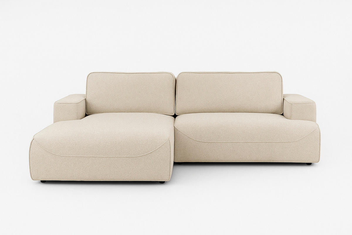 ECKSOFA LUNA mit Bettkasten und Schlaffunktion, Beige - Beige, Textil (195/271cm) - KS Home Concept