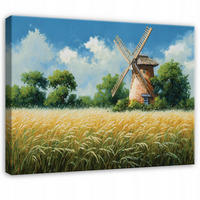 LEINWANDBILD Wiese Blumen Beige 100x70 cm - Multicolor, Holzwerkstoff (100/70cm) - Wallarena