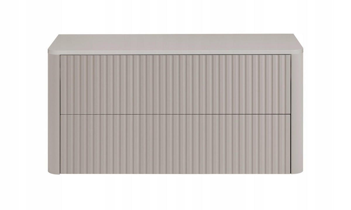 WASCHBECKENUNTERSCHRANK LINEA hängend geriffelt Kaschmir matt mit Waschtischplatte 100/48/44 cm - Kaschmir, Holzwerkstoff (100/48.4/43.7cm) - Rodan