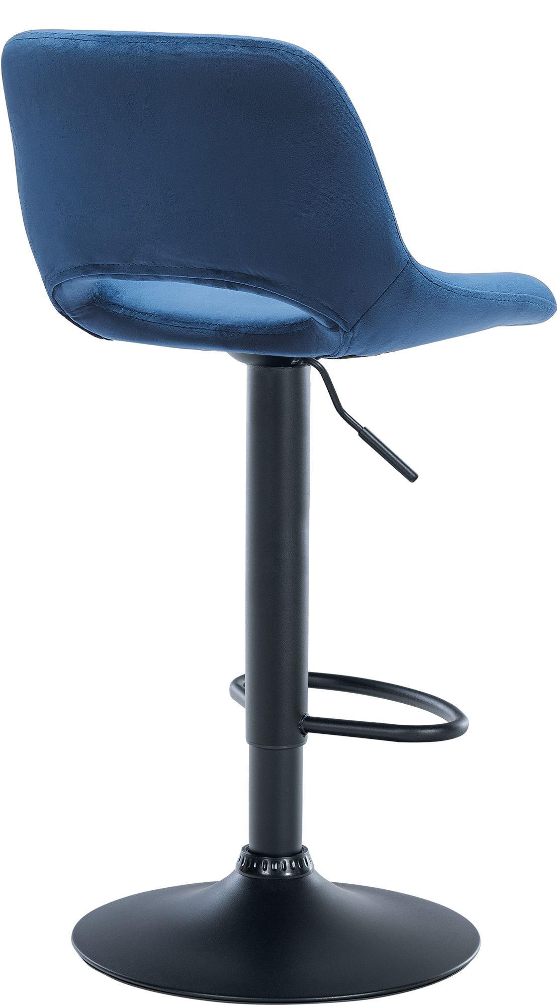 BARHOCKER 2er Set Samt blau - Blau/Schwarz, Textil/Metall (42/86/46cm) - CLP