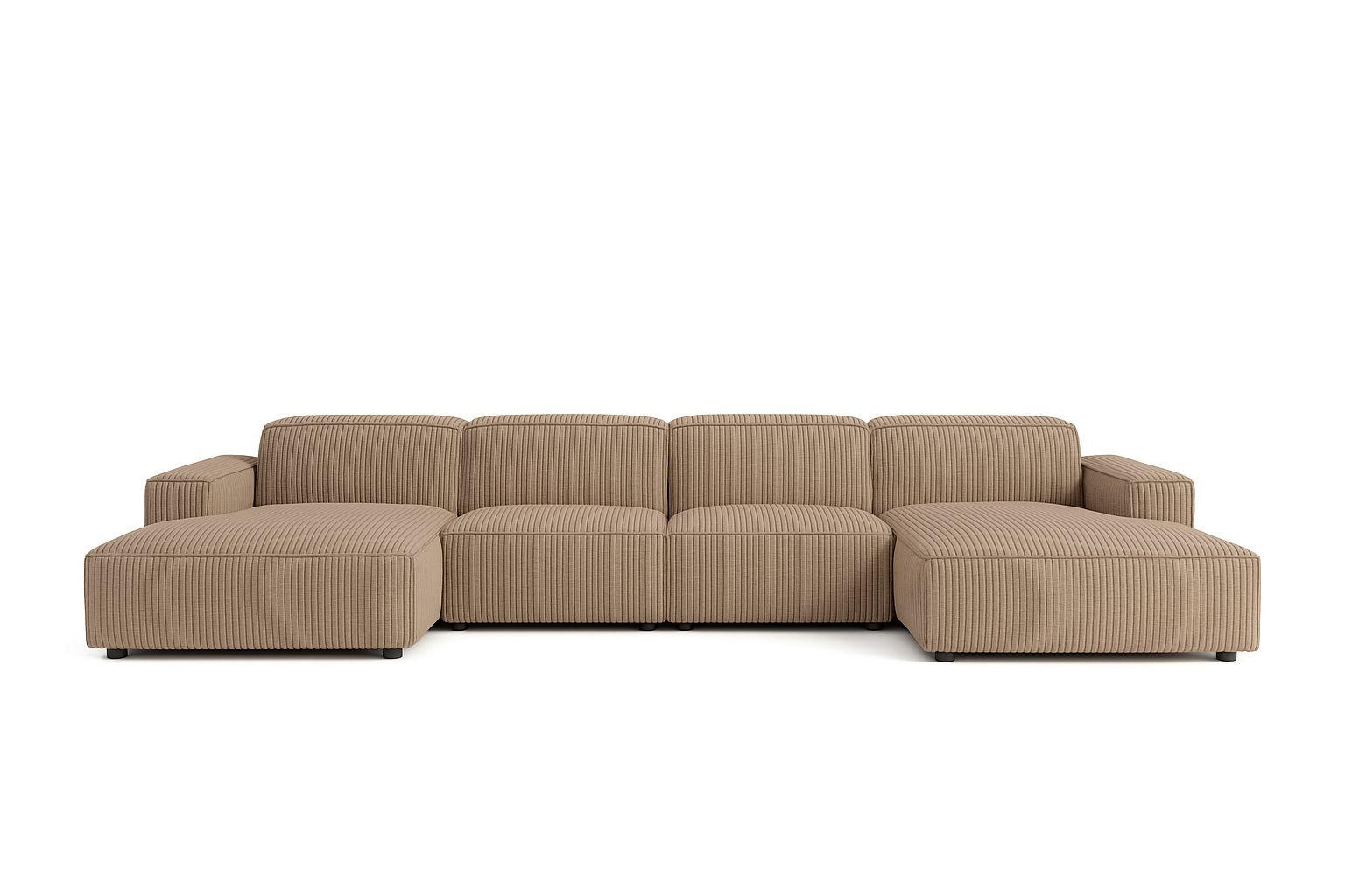 ECKSOFA Cursal U-Form, Stoff Poso, Dunkelbeige - Beige, Holz (364/166cm) - Kaiser Möbel