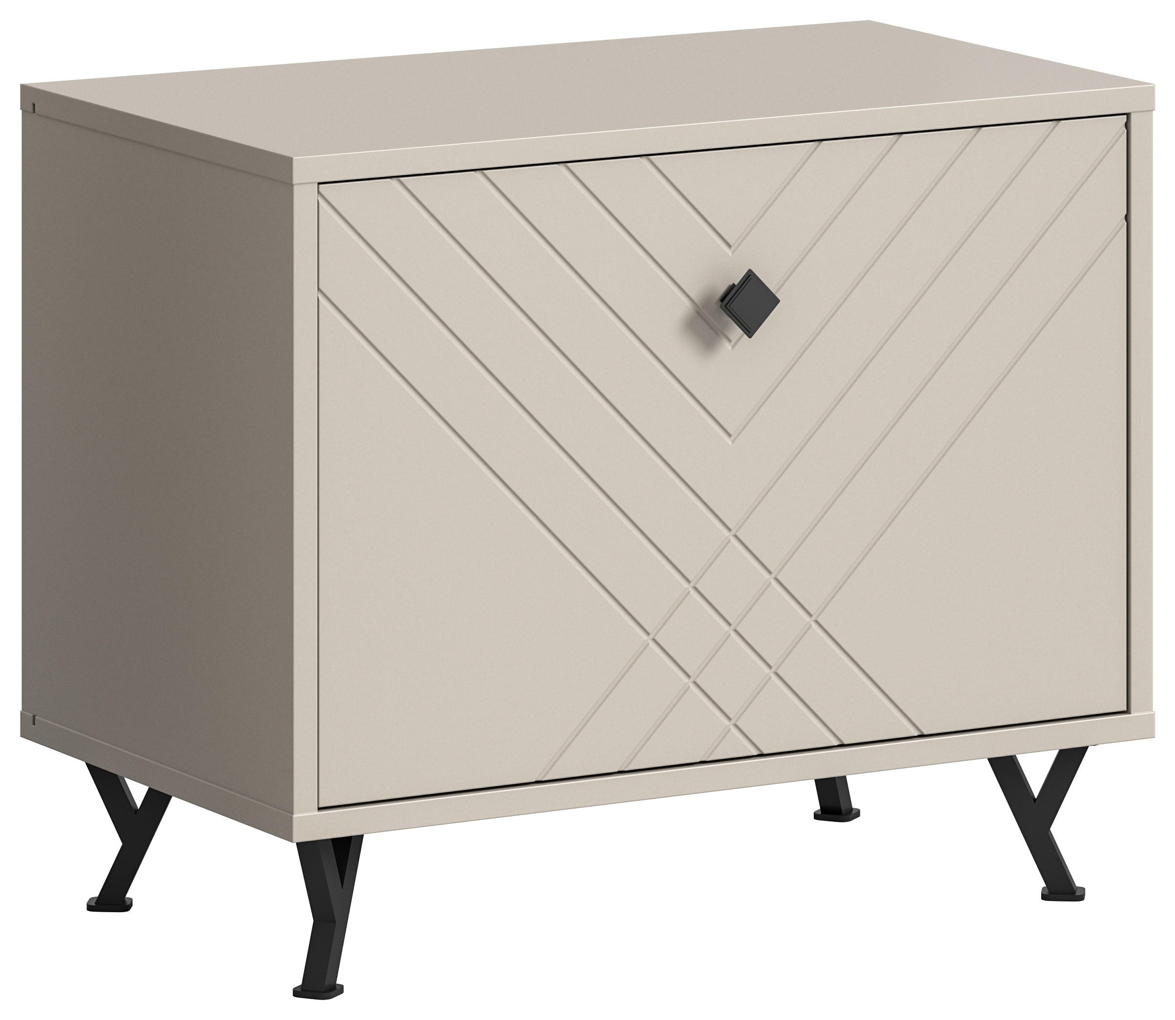 SITZBANK NOTES (B/H/T: ca. 60/50/35 cm) in sandbeige/sandbeige matt - Sandfarben, Holzwerkstoff (60/50/35cm)