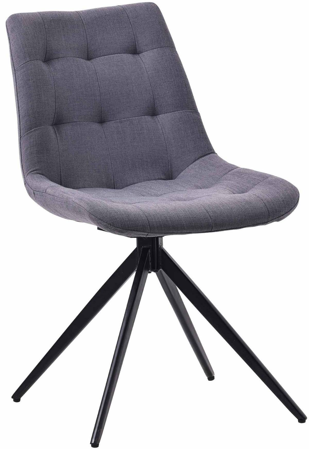 DREHSTUHL Stoff dunkelgrau - Dunkelgrau/Schwarz, Textil/Metall (48/82/56cm) - CLP
