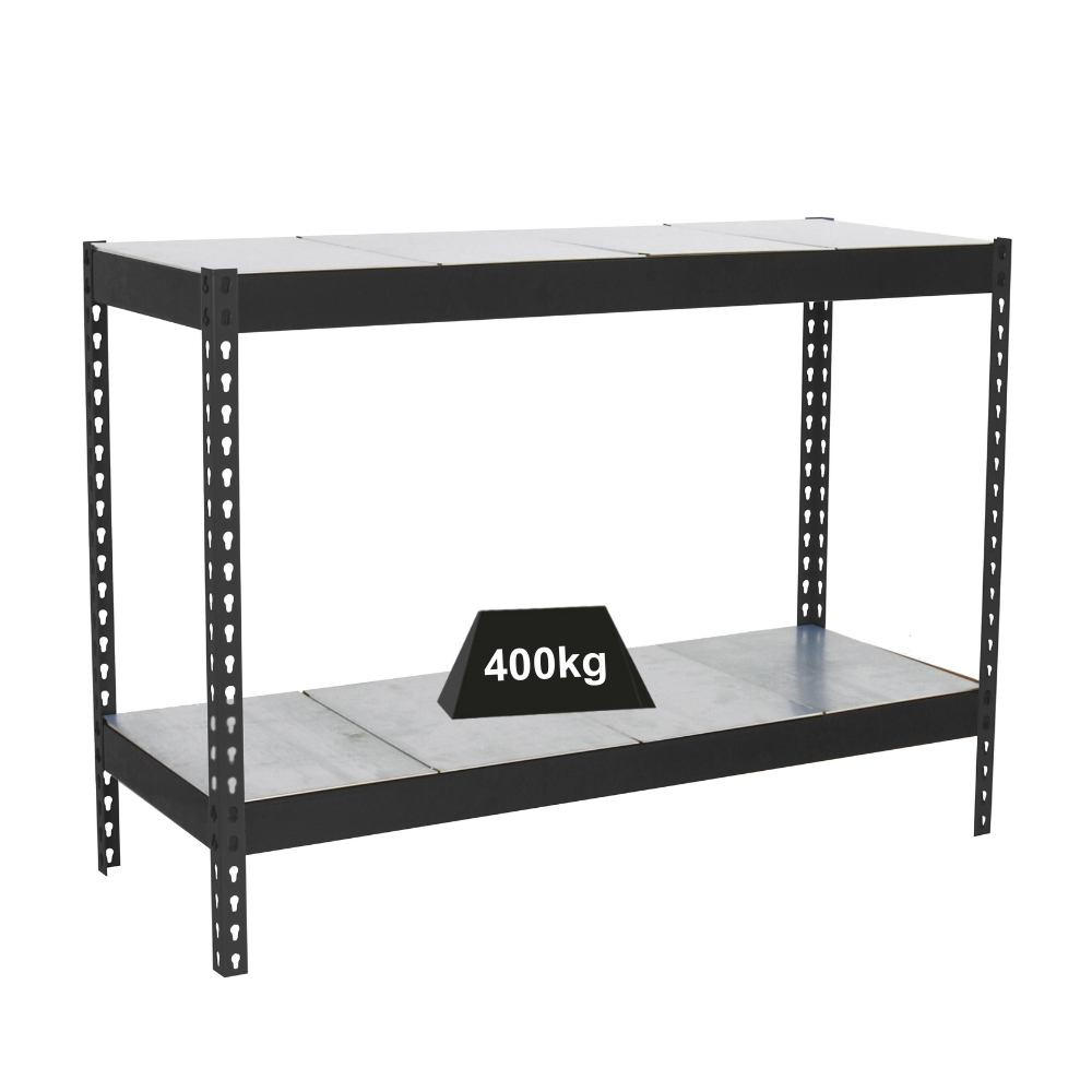 SCHWERLASTREGAL MINI METAL YETI TWO | HxBxT 90x120x45cm | Fachlast 400kg | Anthrazit - Anthrazit, Metall (120/90/45cm) - PROREGAL