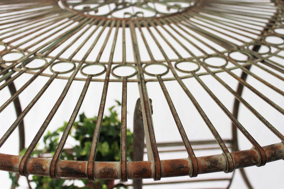 WANDTISCH Halbrund Metall Grün/Patina antik 100/51/80 cm - Grün, Metall (51/100/80cm) - DanDiBo